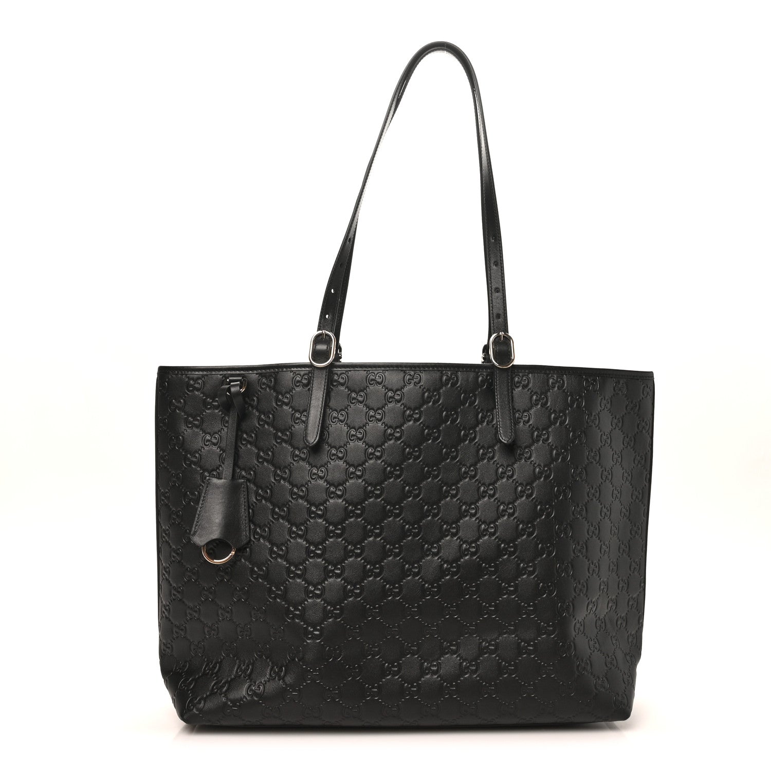 Gucci GG Calfskin Embossed Emblem Large Tote Bag Black 1 of 9