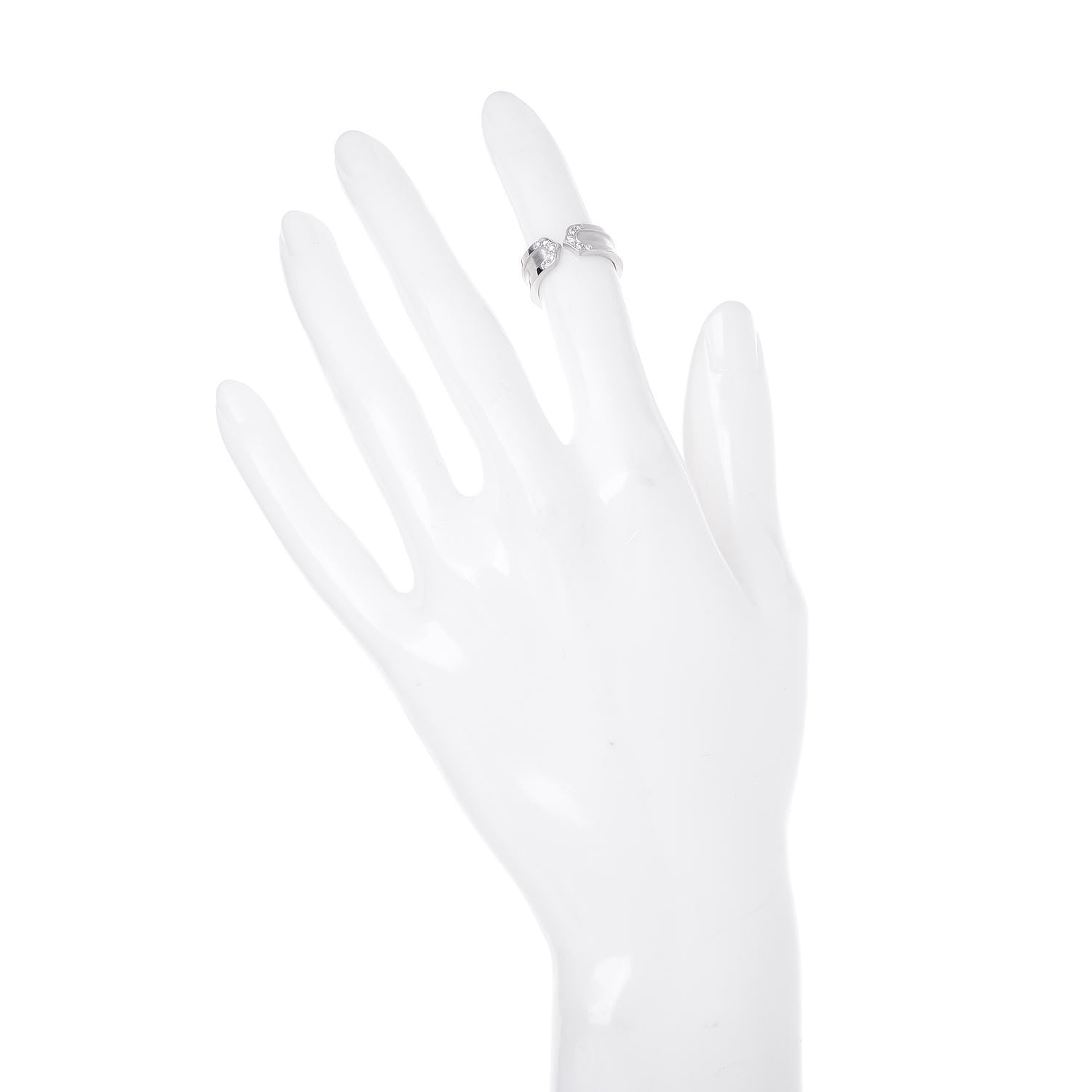 Cartier 18K White Gold Diamond 6.5mm Logo De Ring 46 3.75 2 of 6