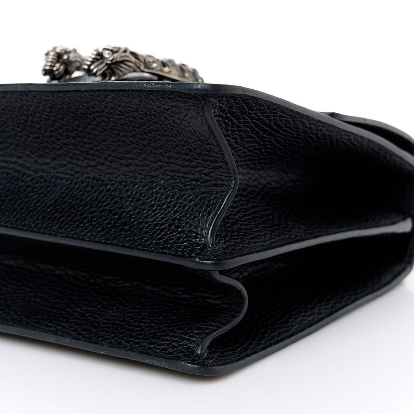 Dollar Calfskin Crystal Web Medium Dionysus Bamboo Top Handle Bag Black Black Diamond