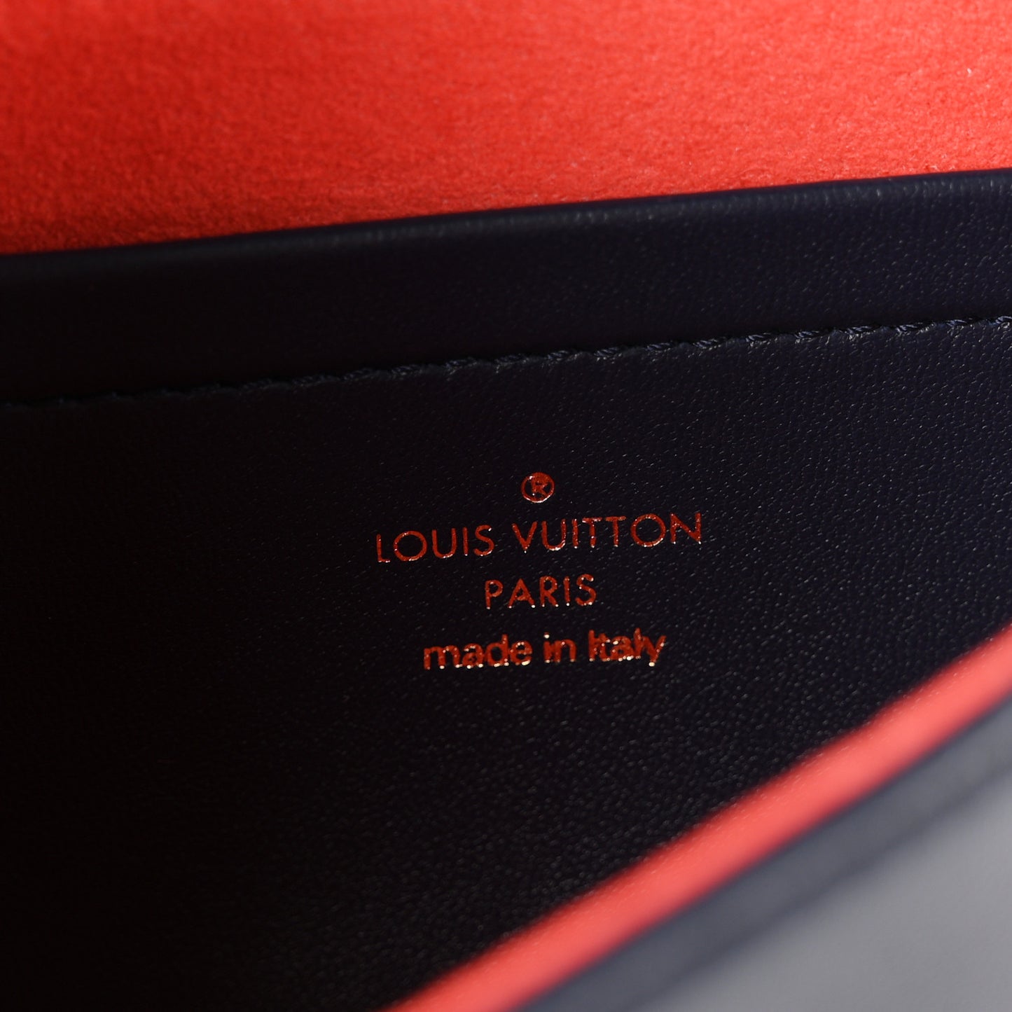Lambskin Embossed Monogram LV Garden Pochette Coussin Navy