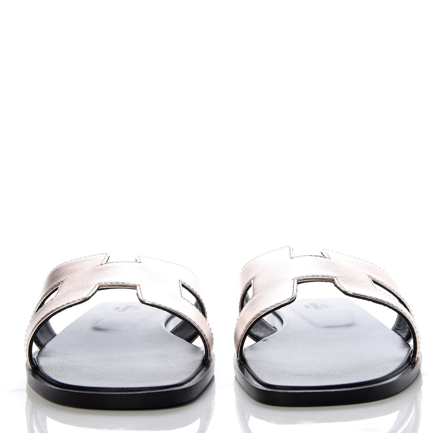 Metallic Calfskin Oran Sandals 38 Rose Dore