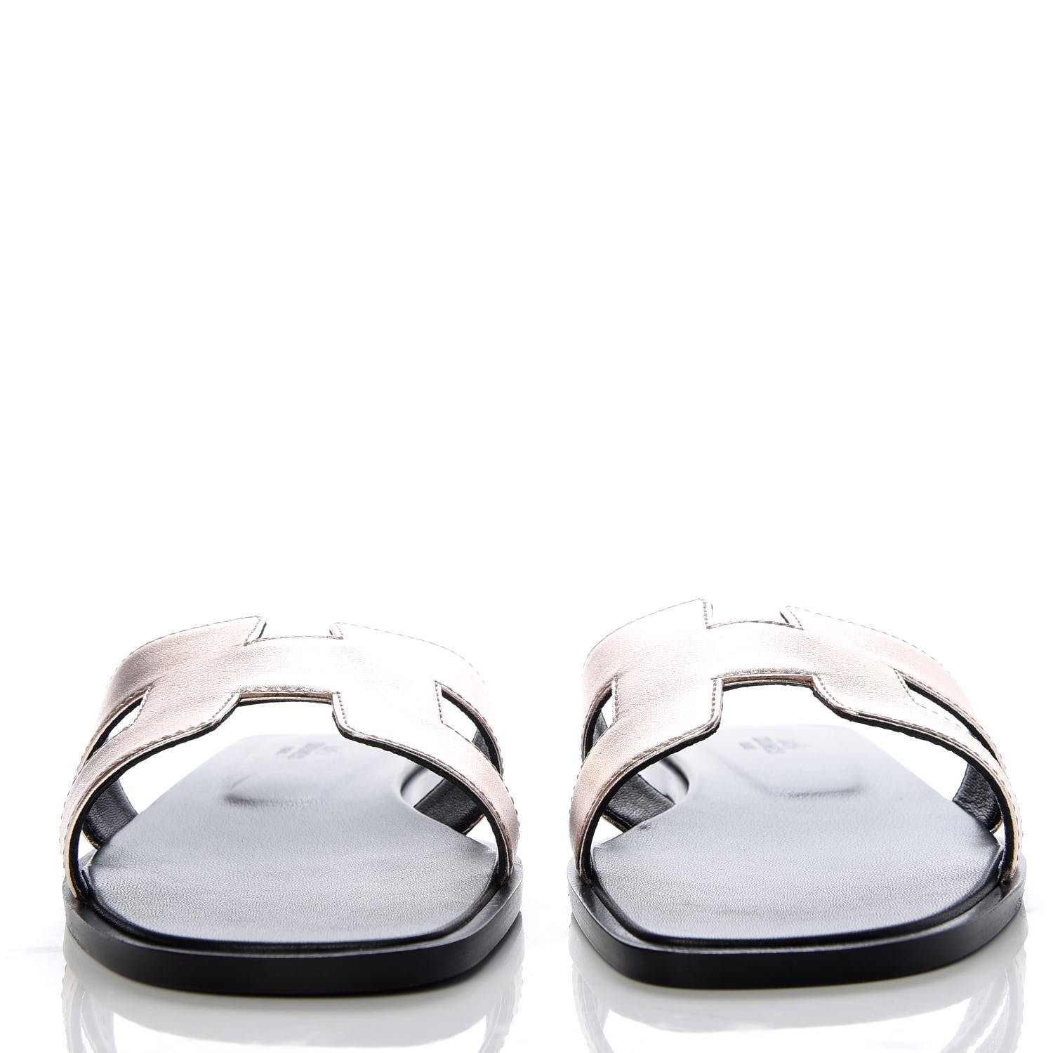Hermes Metallic Calfskin Oran Sandals 38 Rose Dore 2 of 10