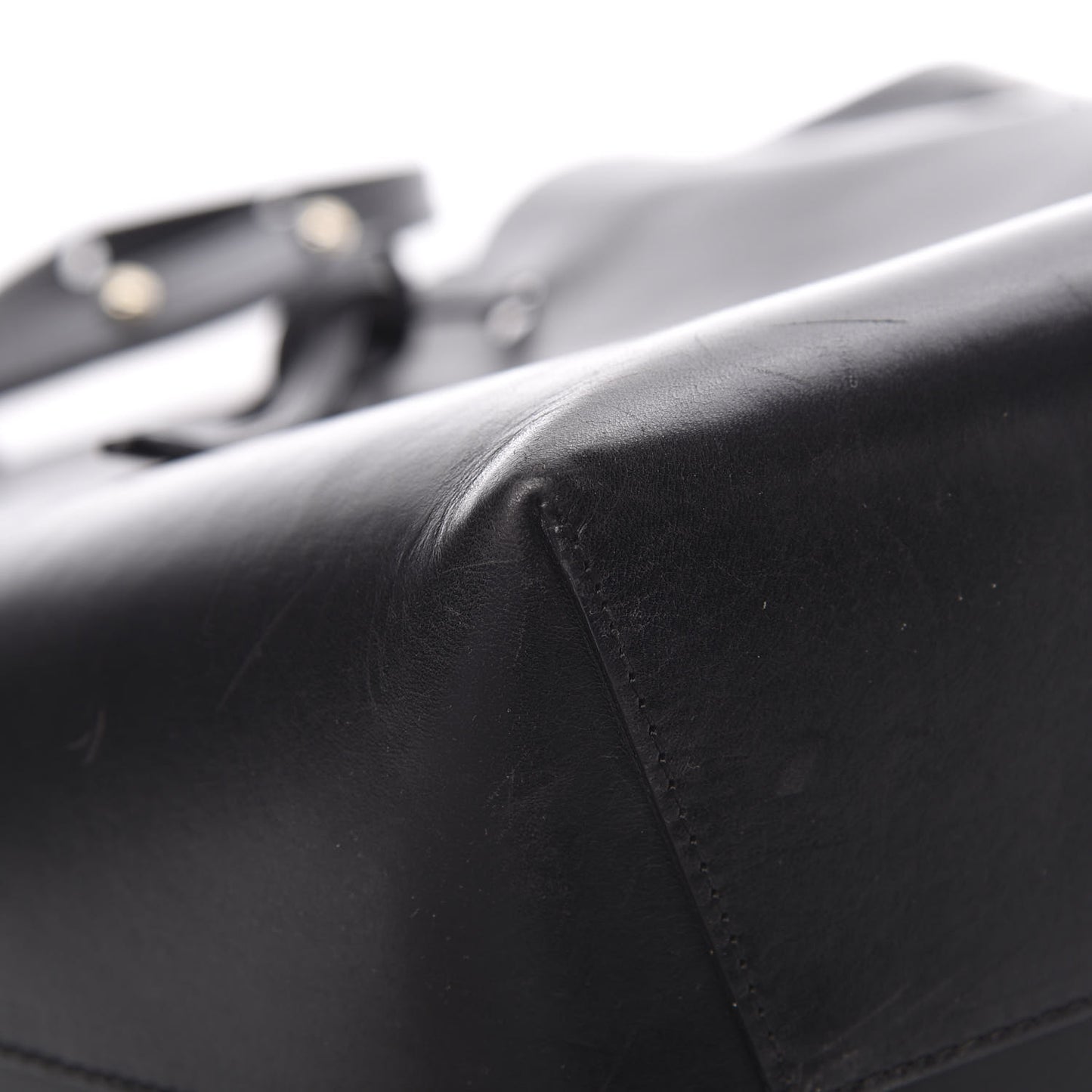 Vegetable Tanned Calfskin Bucket Bag Black Ballerina