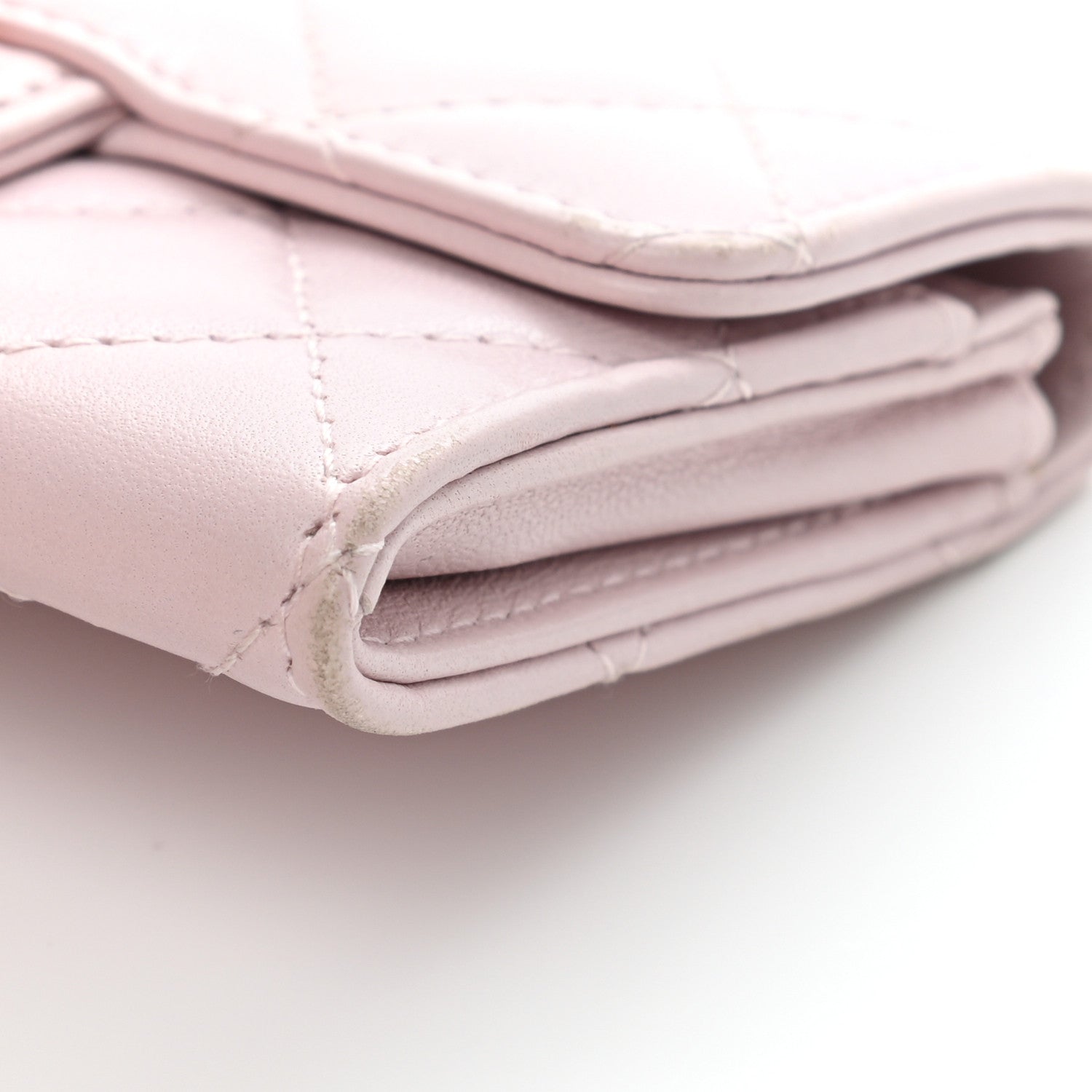 Chanel Lambskin Quilted Flap Card Holder Pink 12 of 13
