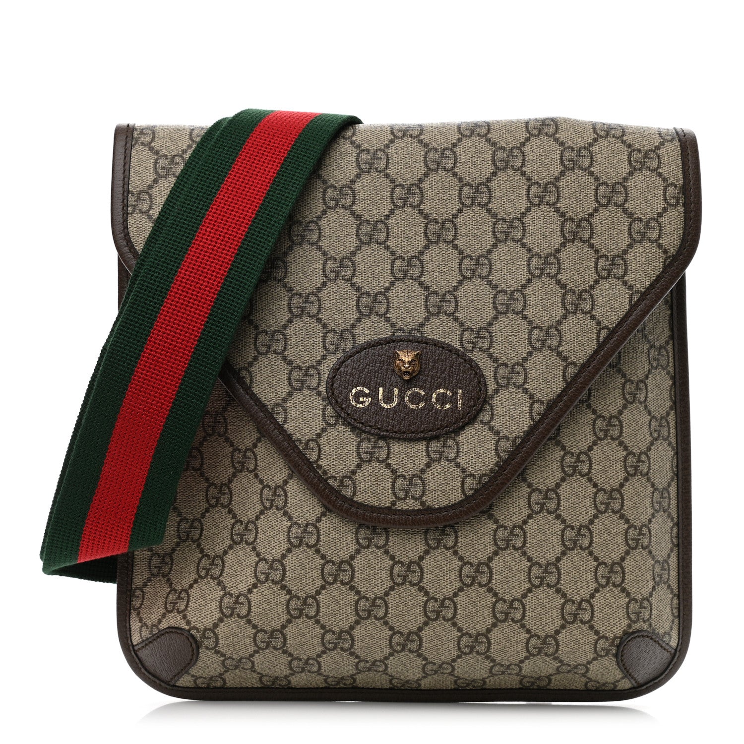 Gucci GG Supreme Monogram Web Medium Neo Vintage Flap Messenger Bag Beige New Acero 1 of 9