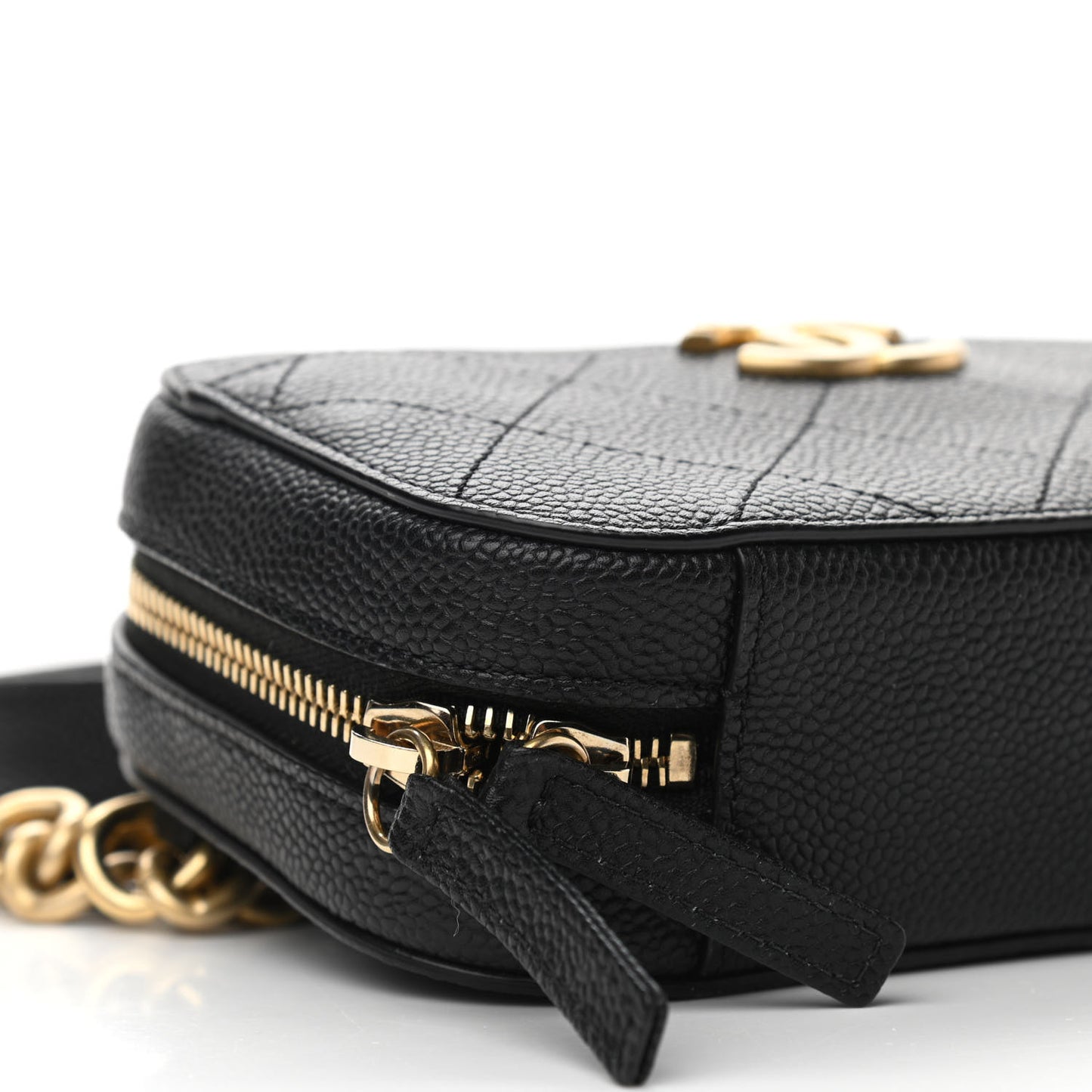 Caviar Quilted Waist Bag Black