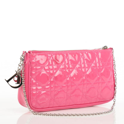 Christian Dior Patent Cannage Lady Dior Mini Pochette Framboise 3 of 7