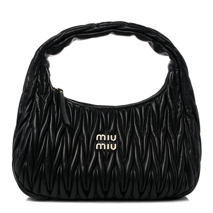 Miu Miu Nappa Matelasse Wander Large Hobo Black 1 of 8