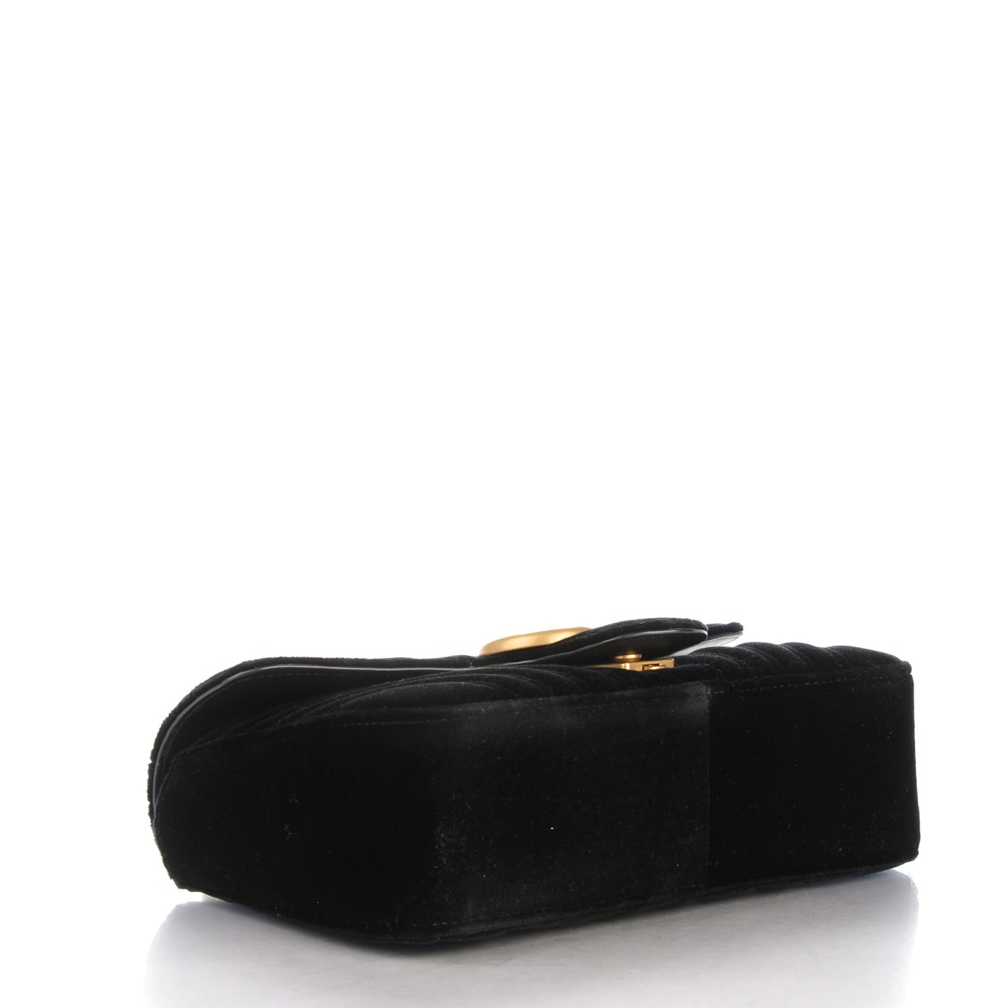 Velvet Matelasse Small GG Marmont Shoulder Bag Black