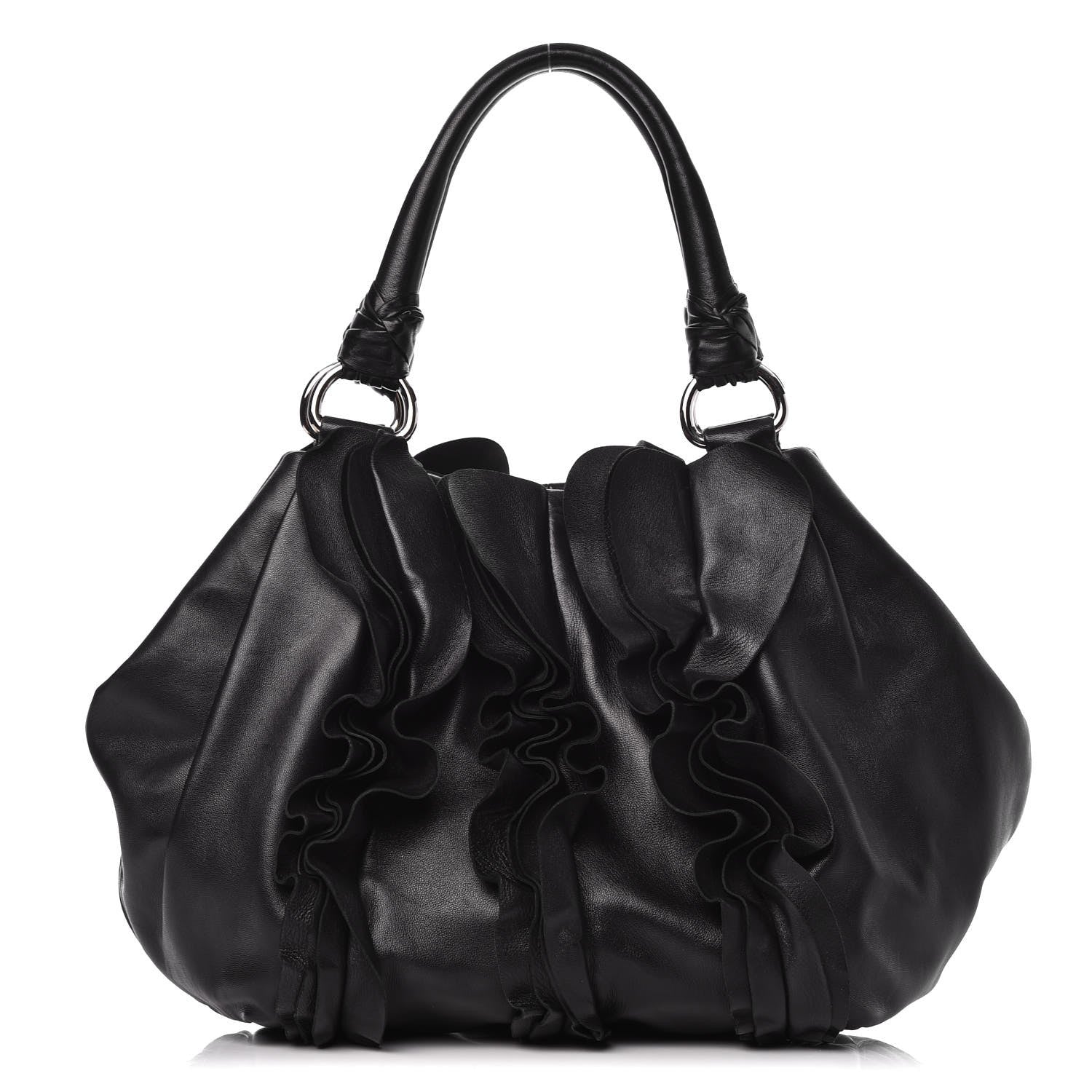 Prada Nappa Ruffle Bag Black 1 of 9