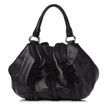 Prada Nappa Ruffle Bag Black 1 of 9