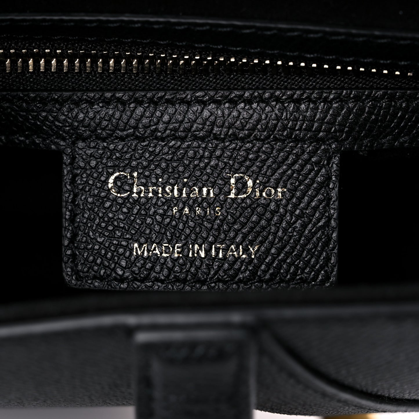 Grained Calfskin Saddle Bag Black