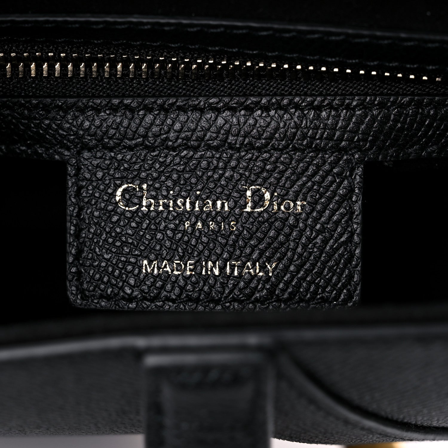 Christian Dior Grained Calfskin Saddle Bag Black 6 of 10
