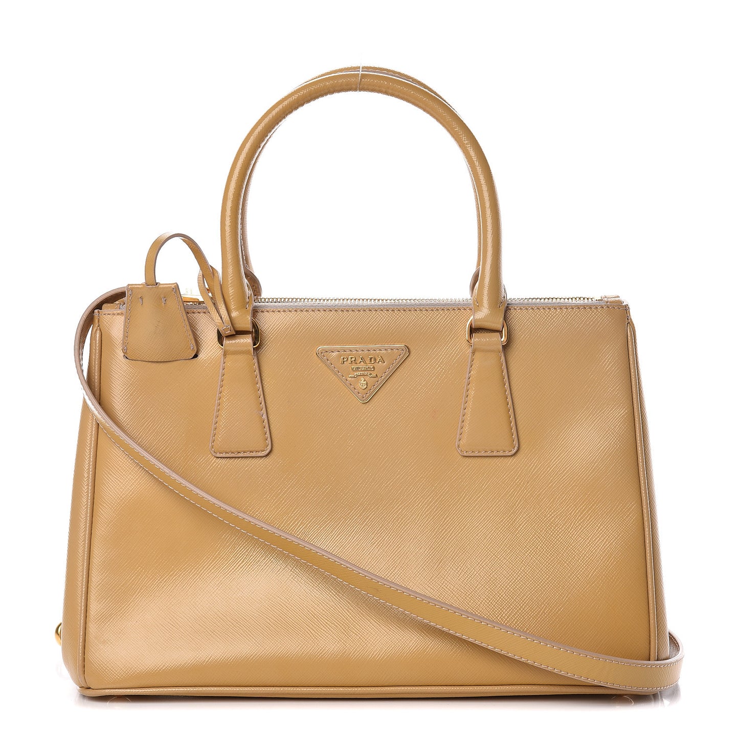 Saffiano Vernice Small Galleria Double Zip Ginestra