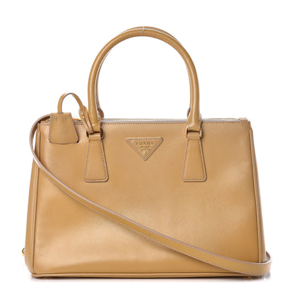 Prada Saffiano Vernice Small Galleria Double Zip Ginestra 1 of 22