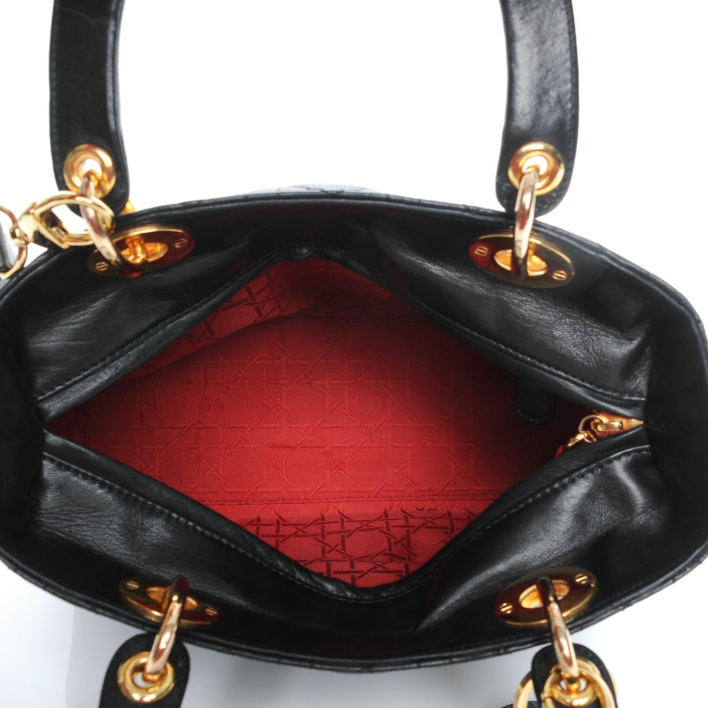 Lambskin Cannage Medium Lady Dior Black