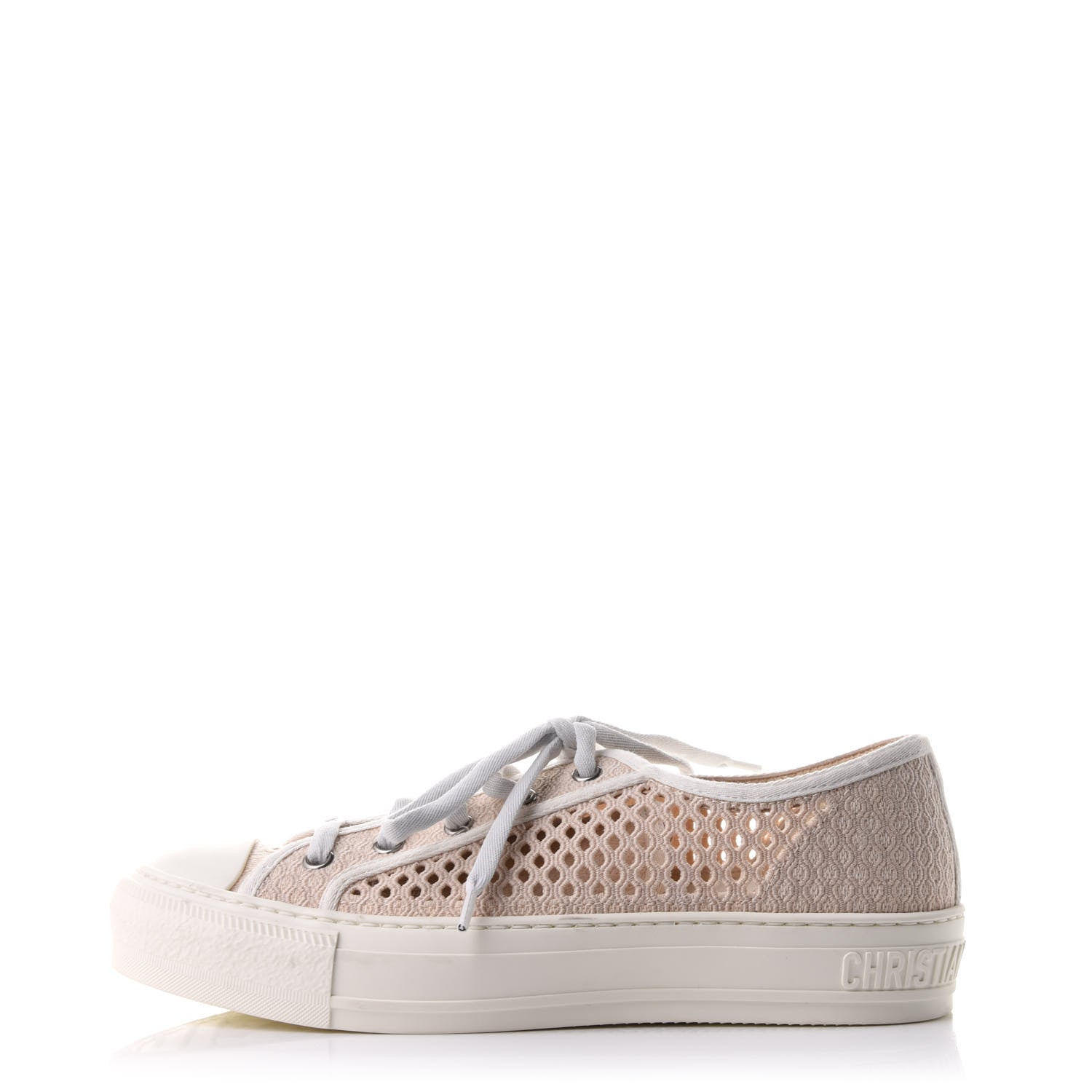 Christian Dior Resille Embroidered Walk'N'Dior Low Top Sneakers 37 Beige 1 of 11