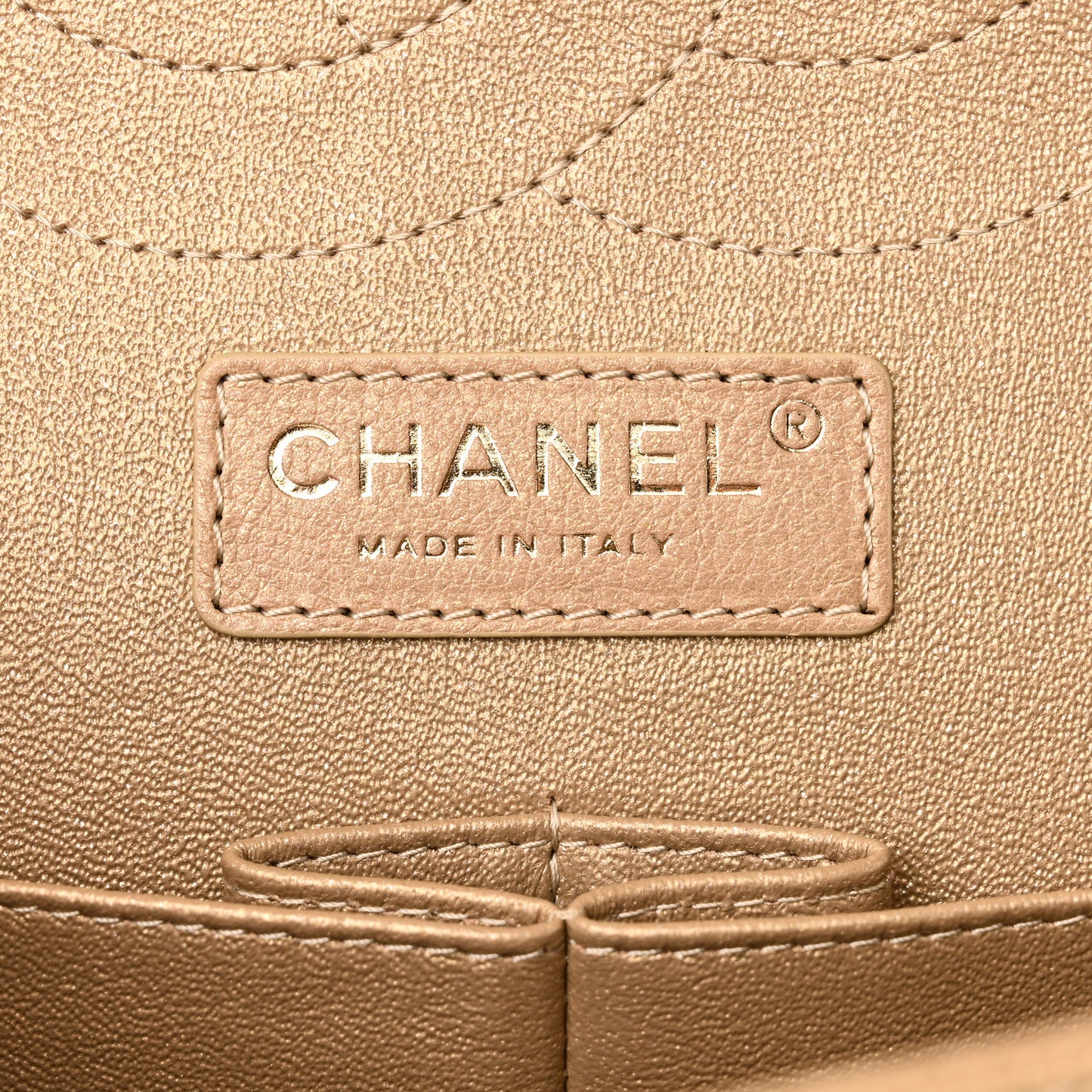 Pearly Caviar Quilted Jumbo Double Flap Gold