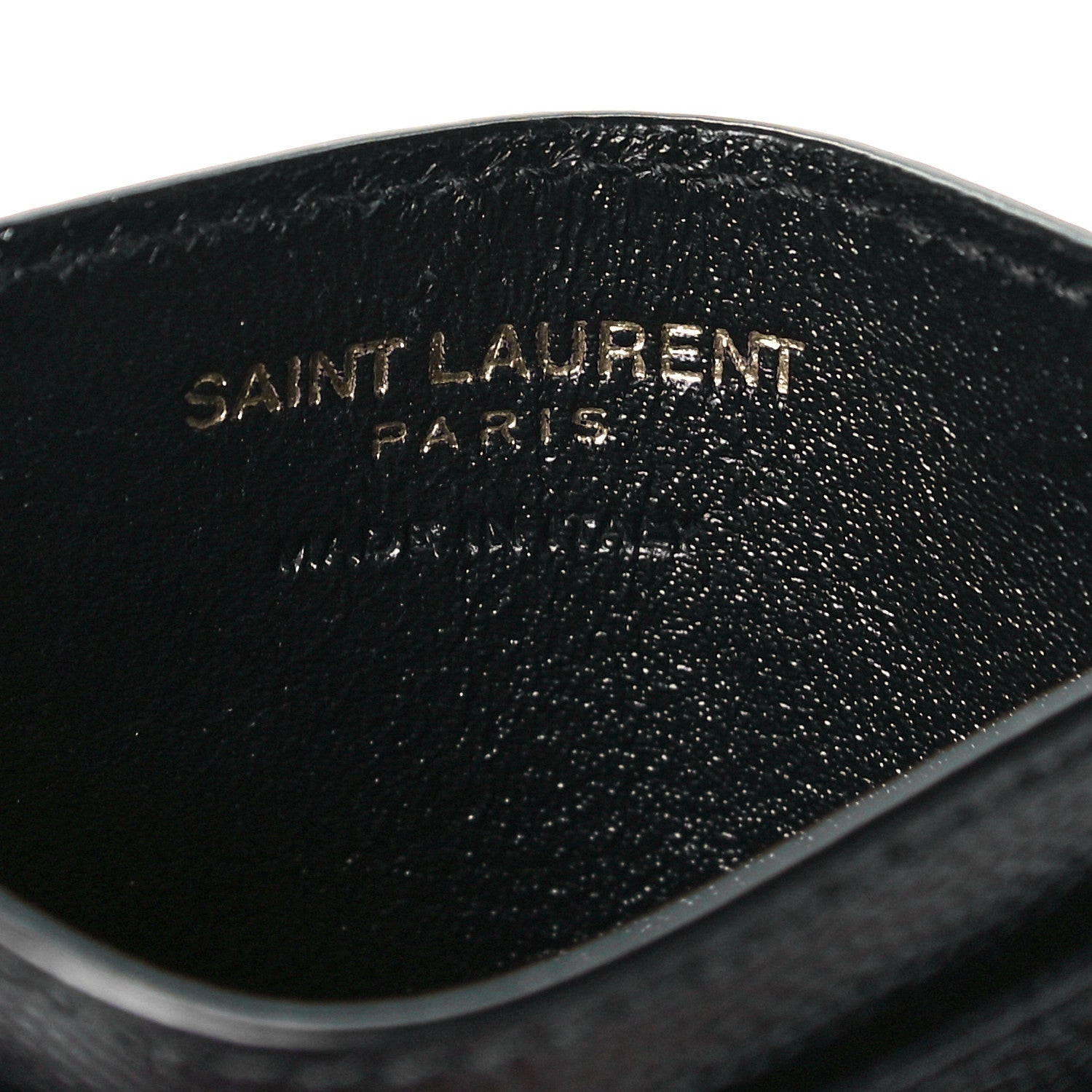 Saint Laurent Grain De Poudre Matelasse Chevron Monogram Credit Card Case Black 6 of 8