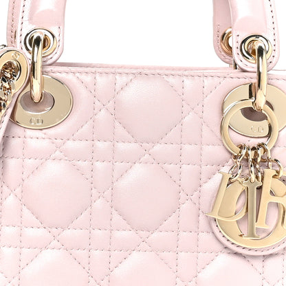 Christian Dior Metallic Lambskin Cannage Mini Lady Dior Lotus 8 of 10