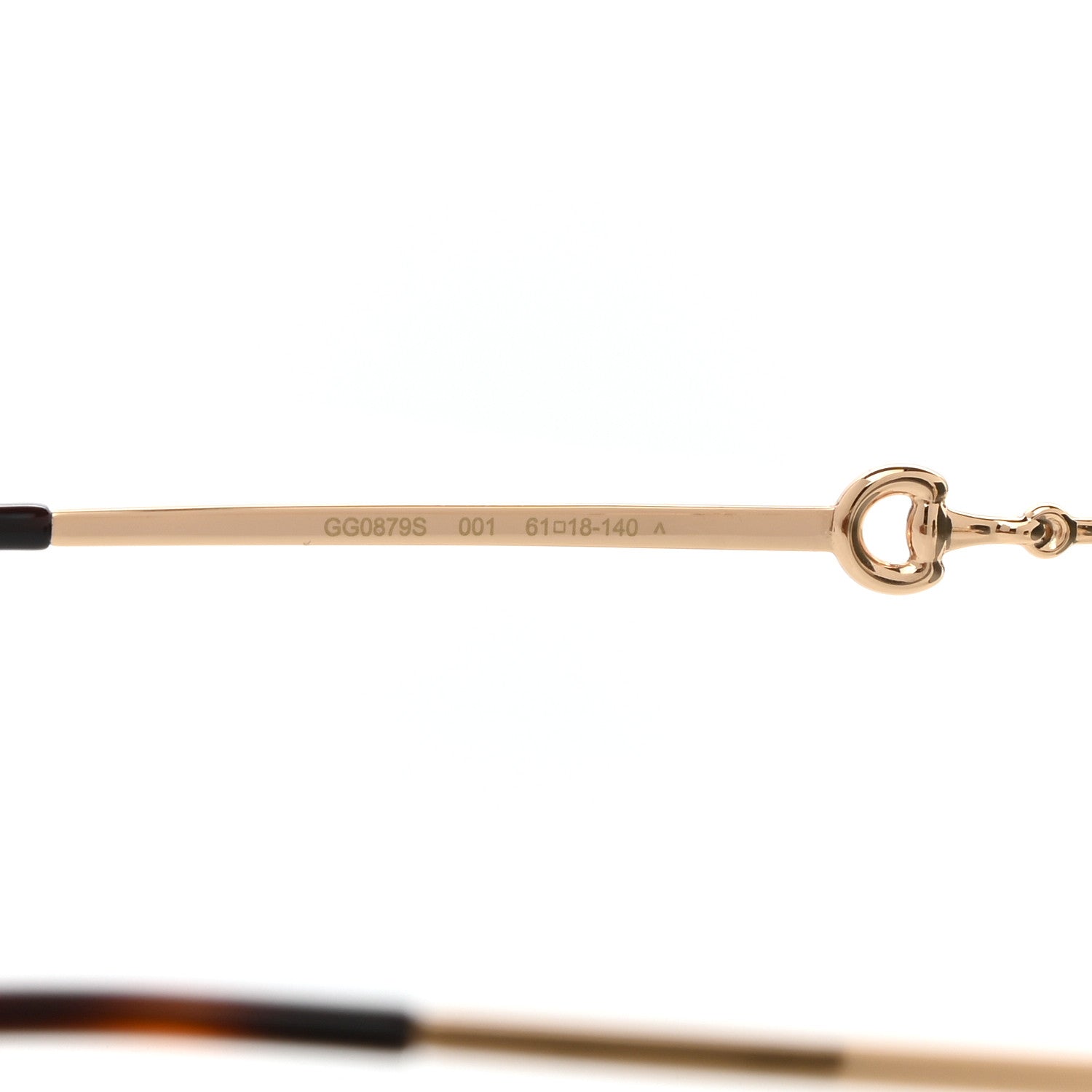Gucci Metal Horsebit Square Frame Sunglasses GG0879S Gold 7 of 8