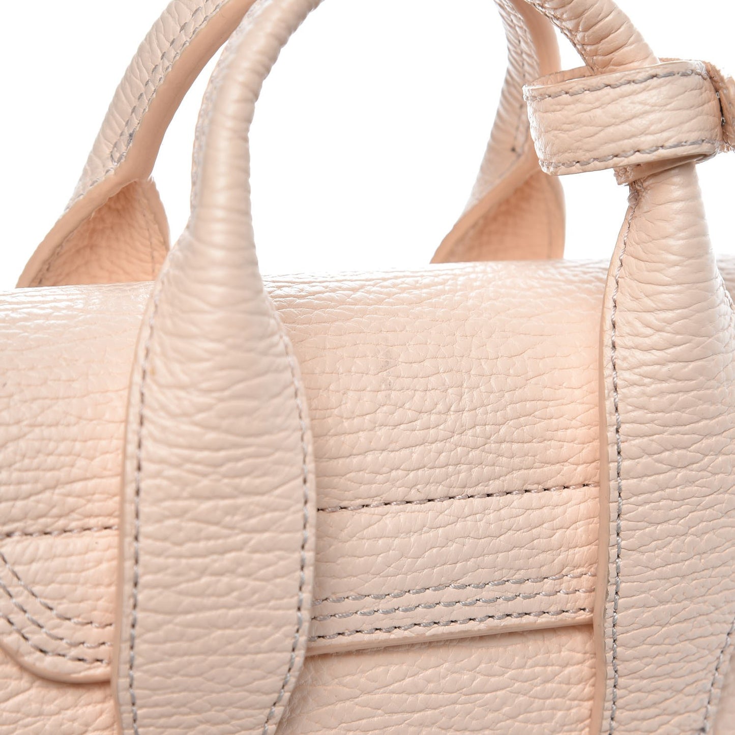 3.1 Textured Calfskin Mini Pashli Satchel White Peach