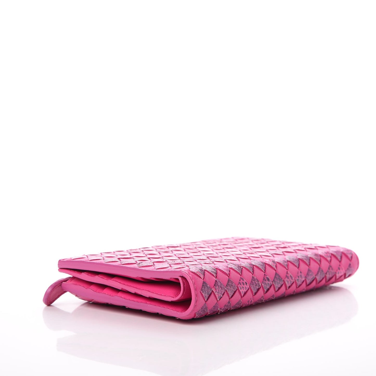 Nappa Ayers Intrecciato Clutch Wallet Pink