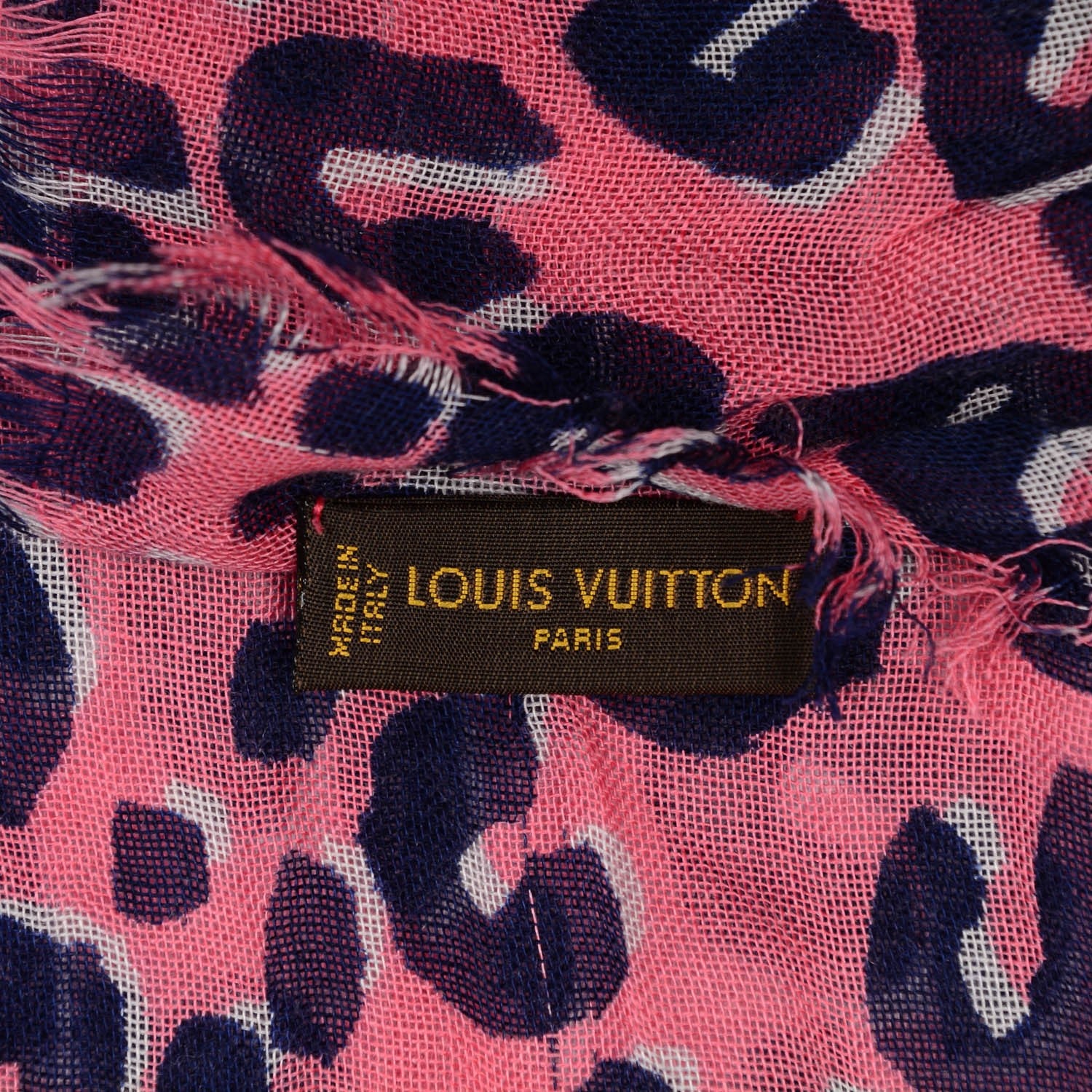 Louis Vuitton Cashmere Silk Leopard Stole Corail 6 of 6