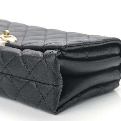 Chanel Calfskin Quilted Accordion Pearl CC Small Flap Bag Black 8 of 12