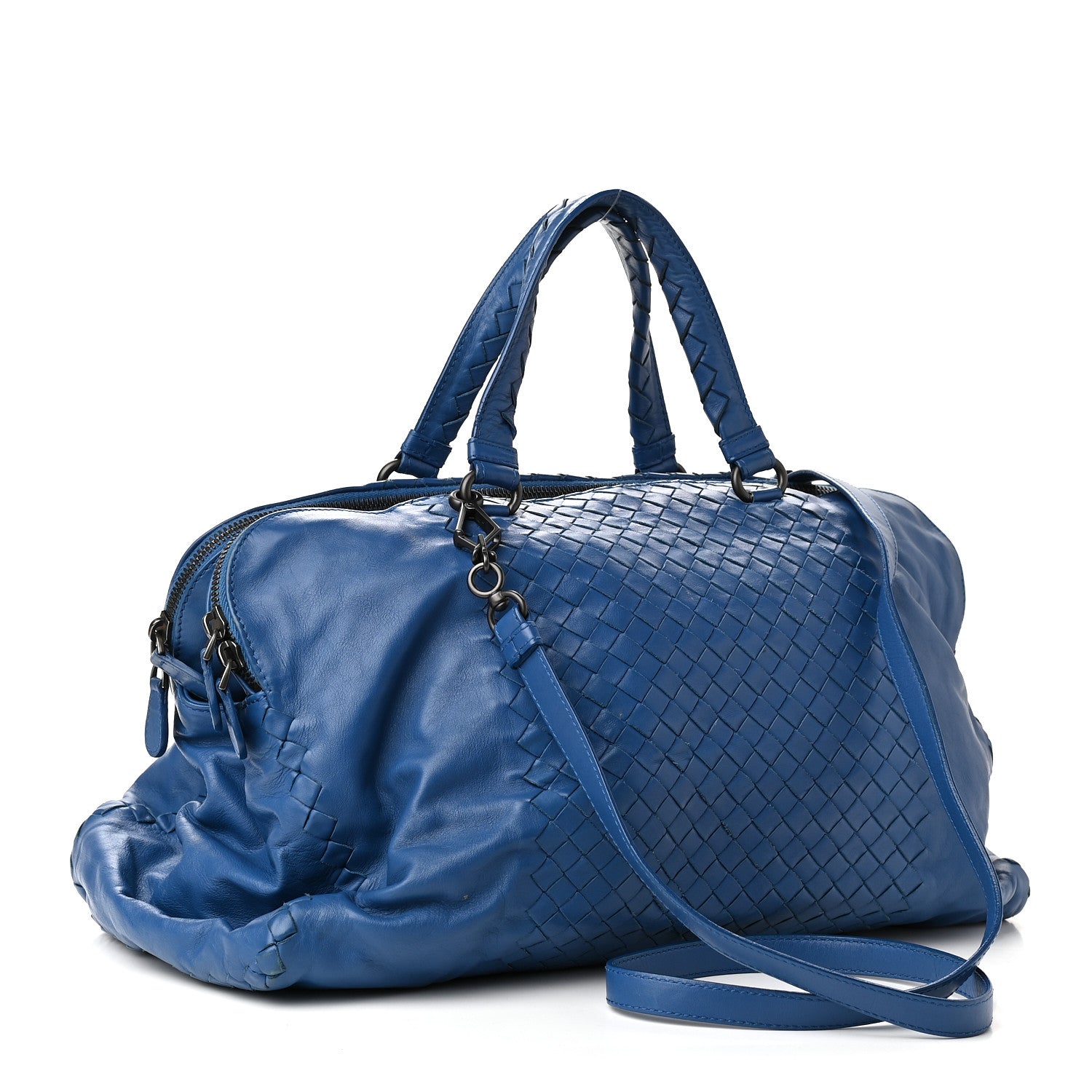 Bottega Veneta Calfskin Intrecciato Large Leggero Tote Blue 3 of 11