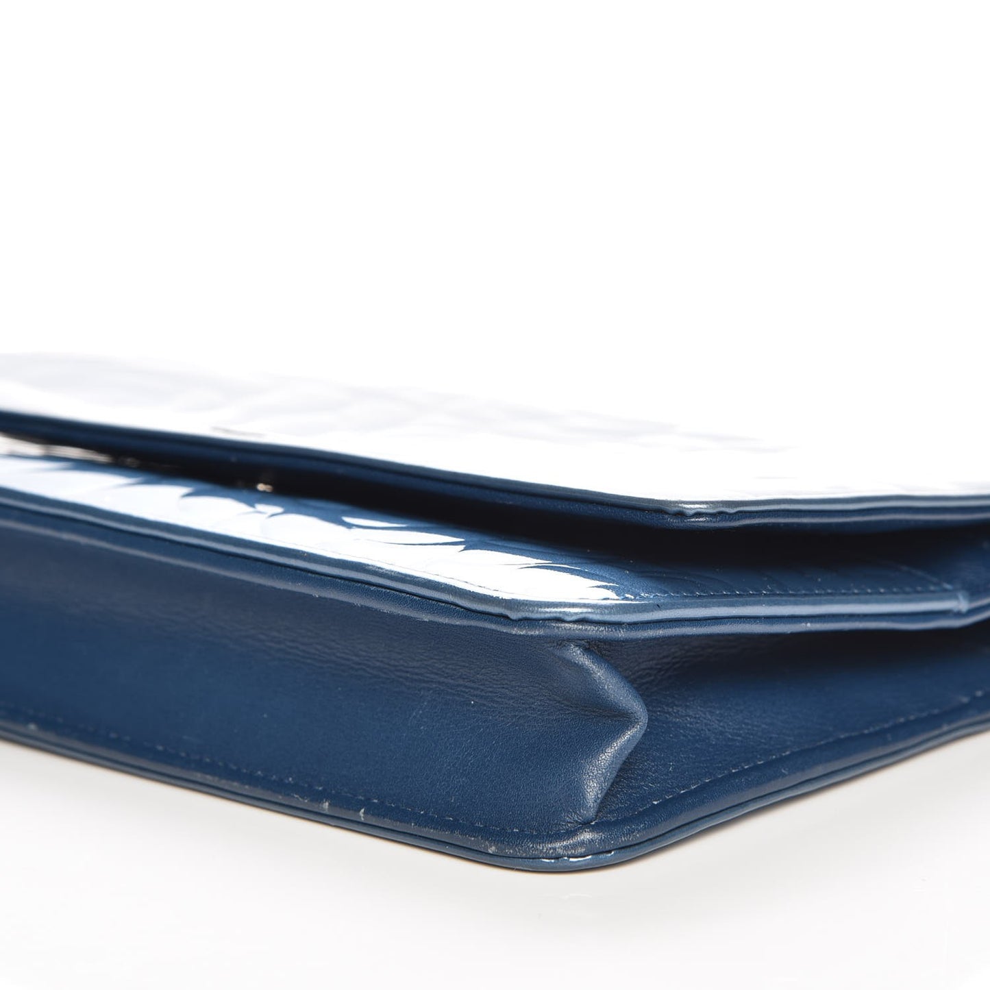 Patent Camellia Wallet on Chain WOC Blue