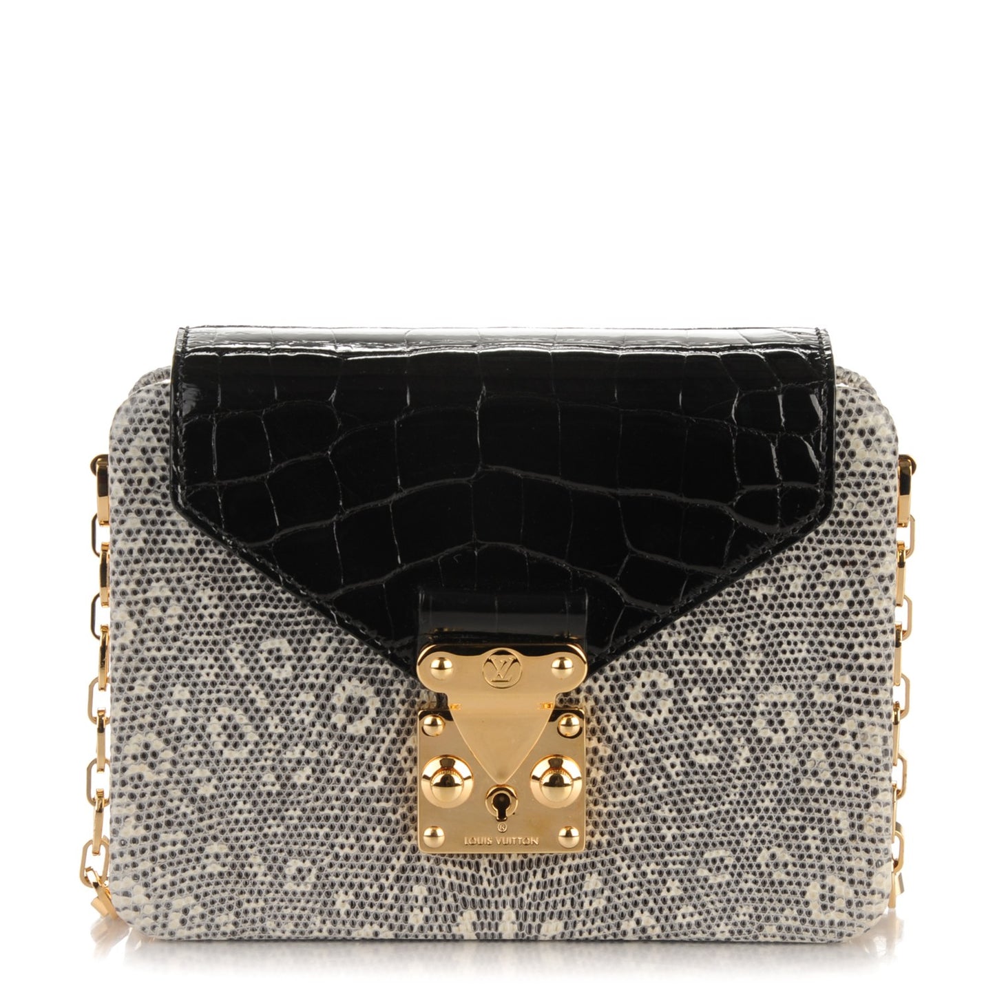Alligator Lizard Minaudiere Coffre Black