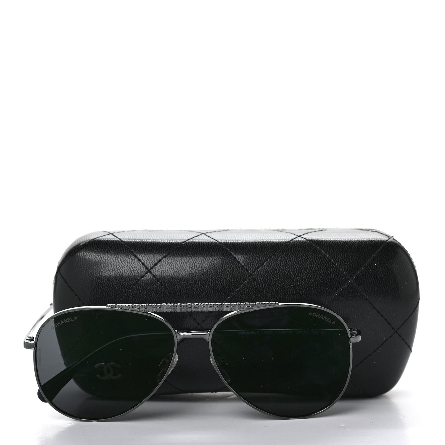 Chanel Metal Pilot Aviator Sunglasses 4231 Black 8 of 8