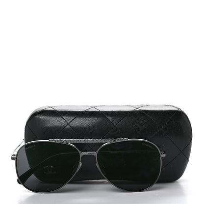 Chanel Metal Pilot Aviator Sunglasses 4231 Black 8 of 8