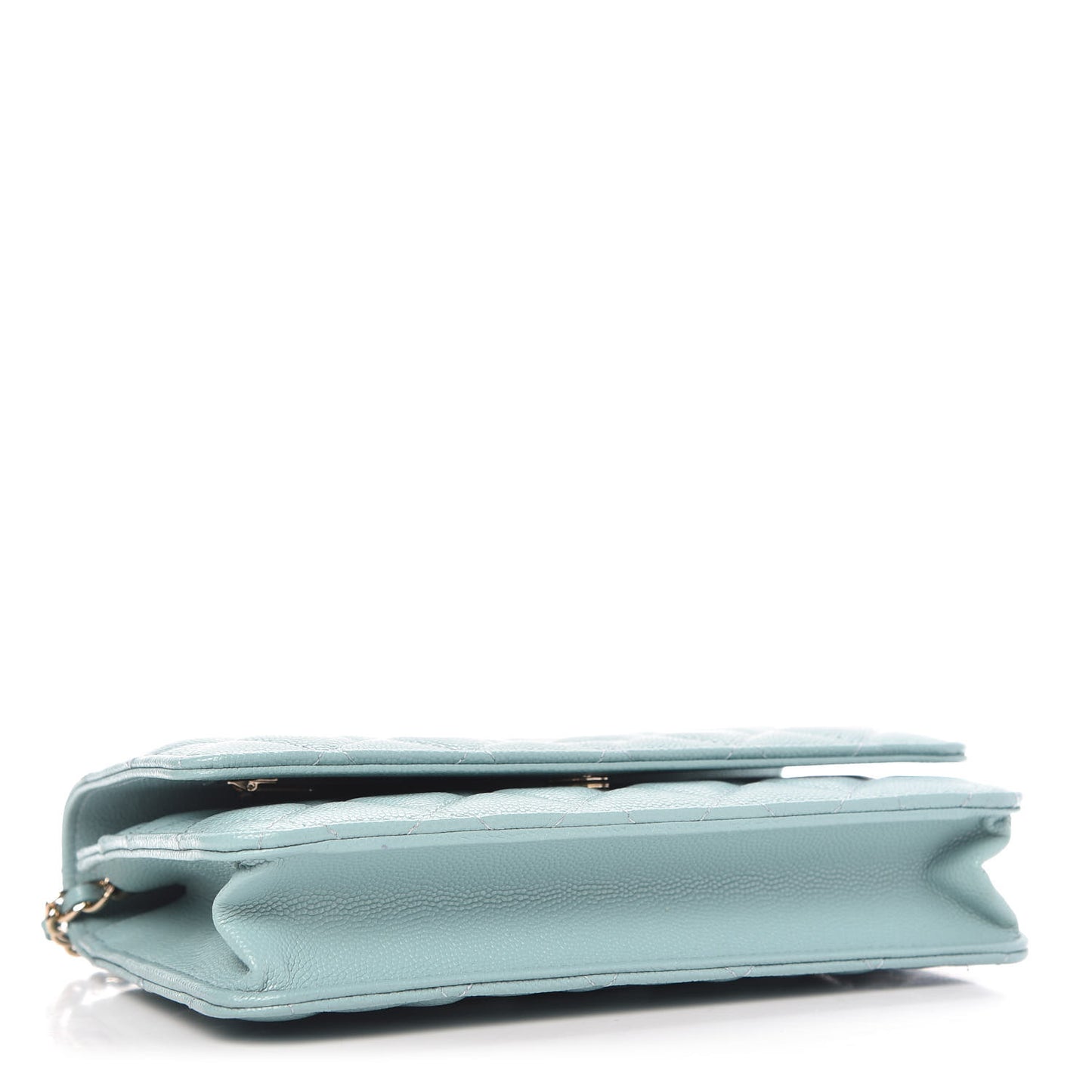 Caviar Quilted Wallet On Chain WOC Light Blue