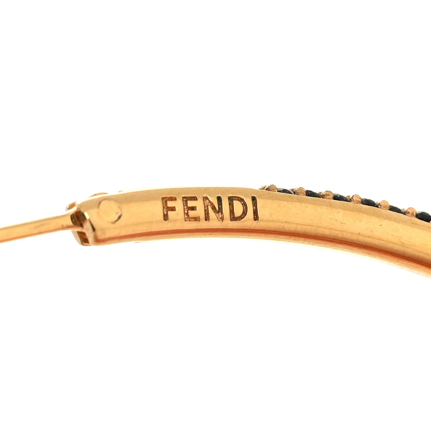 Metal Crystal Large F is Fendi Hoop Earrings Yellow Gold