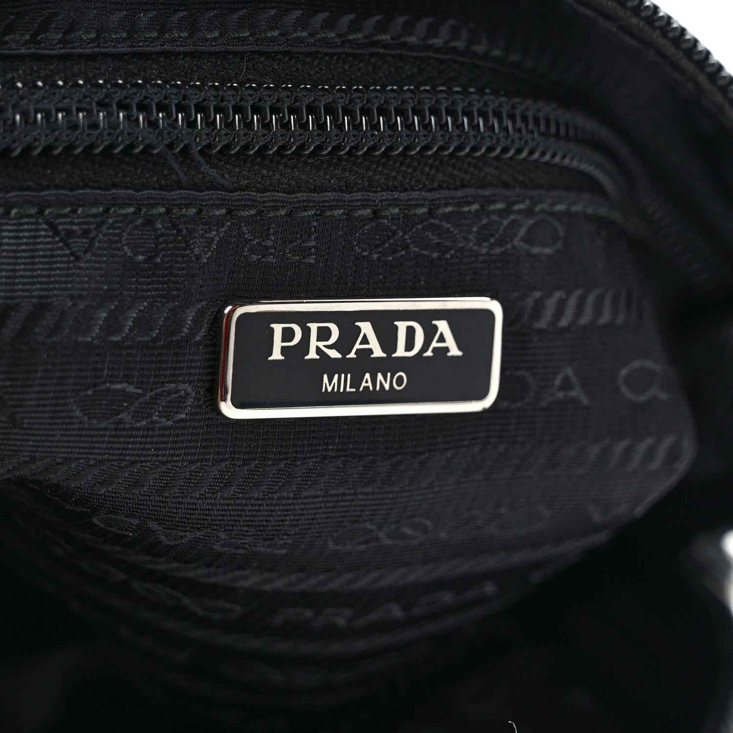 Prada Tessuto Nylon Saffiano Wristlet Black 6 of 6