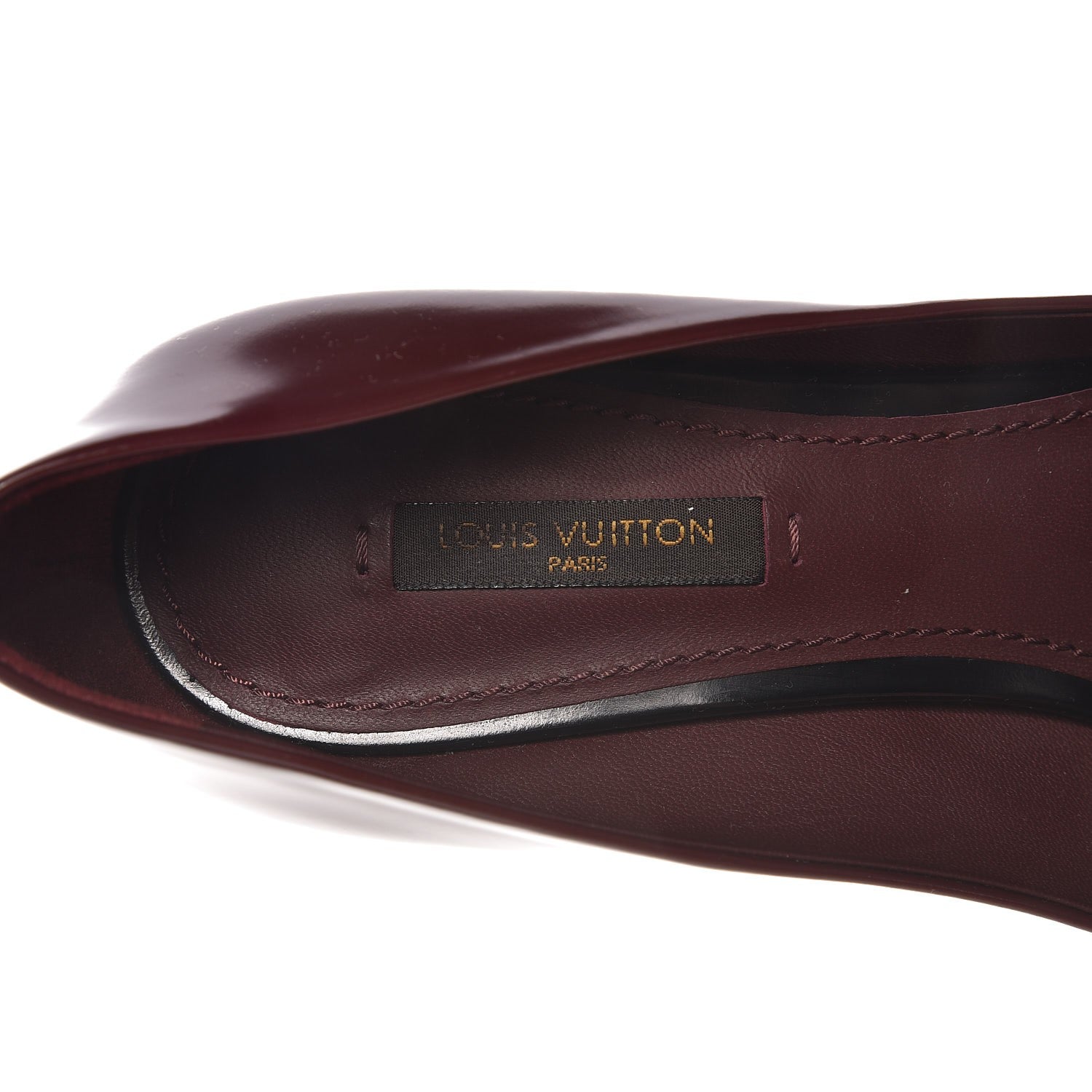 Louis Vuitton Glazed Calfskin Eyeline Pumps 36.5 Bordeaux 6 of 8