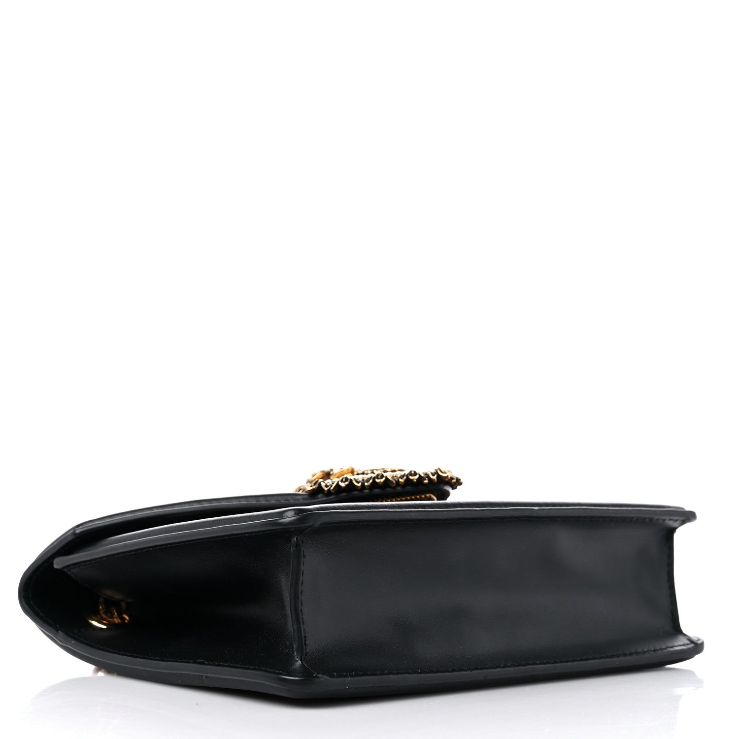 Dolce & Gabbana DOLCE &amp; GABBANA Jacquard Leopard Print Smooth Calfskin Medium Devotion Crossbody Bag Black 4 of 9