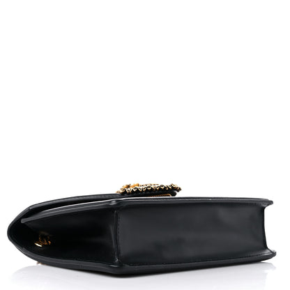 Dolce & Gabbana DOLCE &amp; GABBANA Jacquard Leopard Print Smooth Calfskin Medium Devotion Crossbody Bag Black 4 of 9