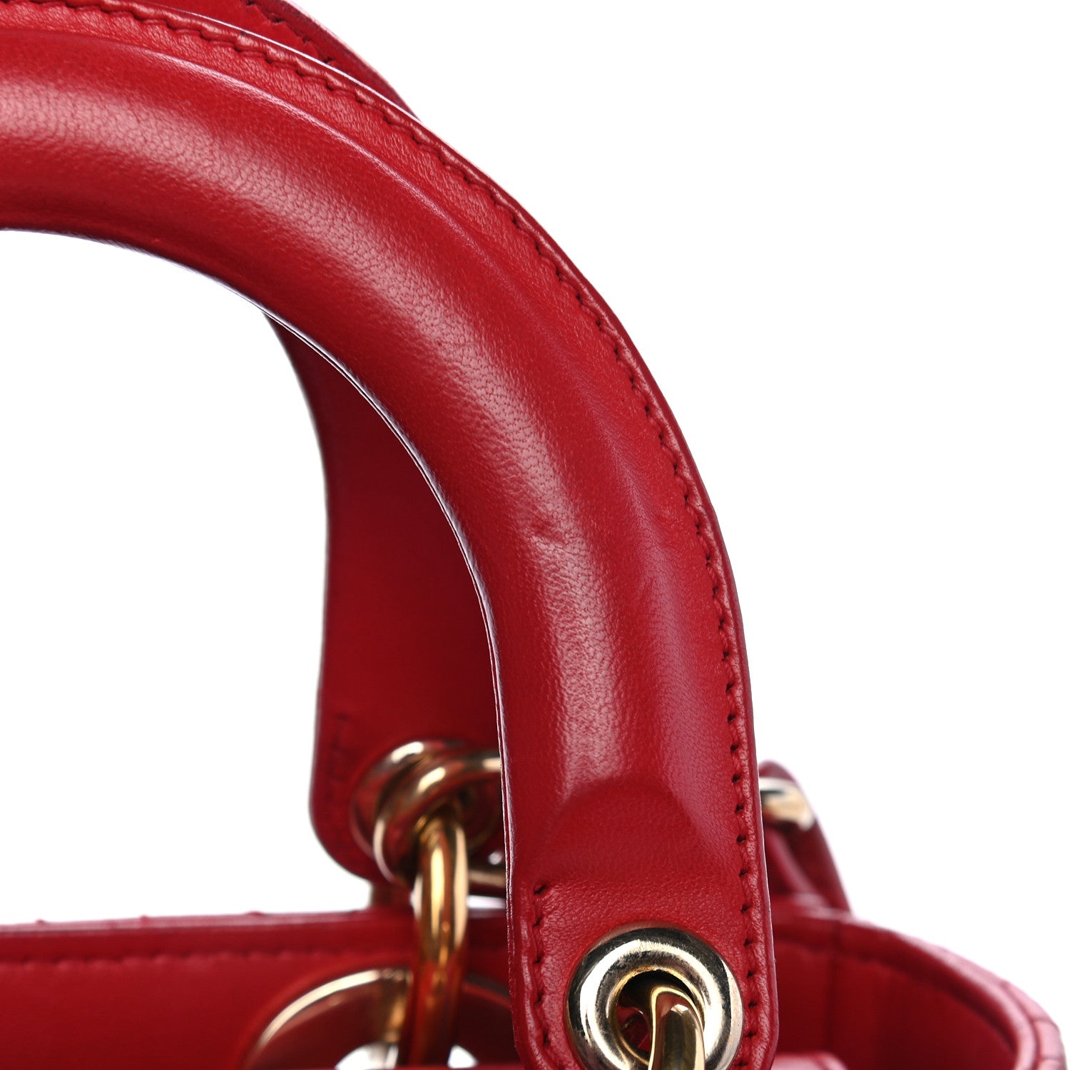 Christian Dior Lambskin Cannage Small Lucky Badges My Lady Dior Red 10 of 11