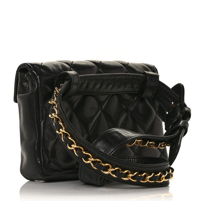 Chanel Lambskin Quilted Flap Waist Belt Bag 75 30 Black 2 of 8