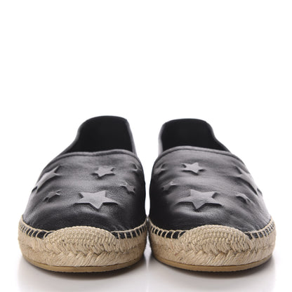 Saint Laurent Nappa Embossed Stars Espadrilles 39 Black 3 of 9
