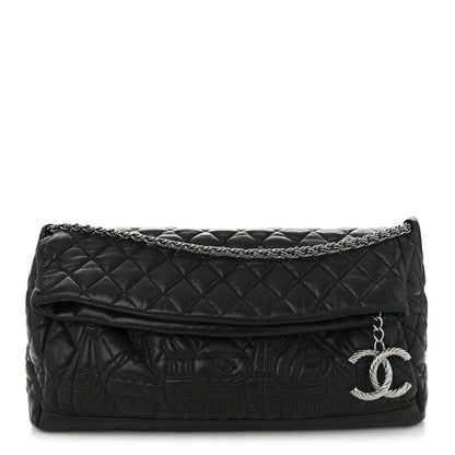 Chanel Lambskin Quilted Large Paris Moscou Red Square Bag Black 1 of 10