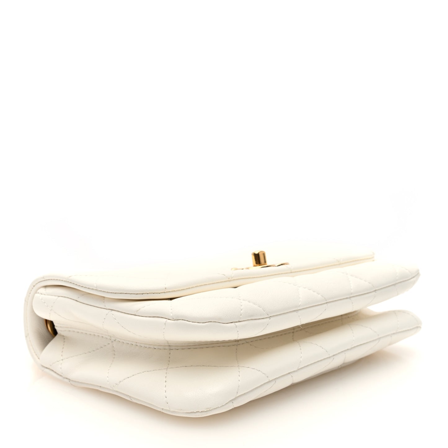 Lambskin Quilted Small Color Match Flap White Multicolor