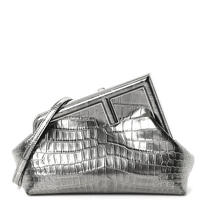 Fendi Crocodile Small Fendi First Silver 1 of 10