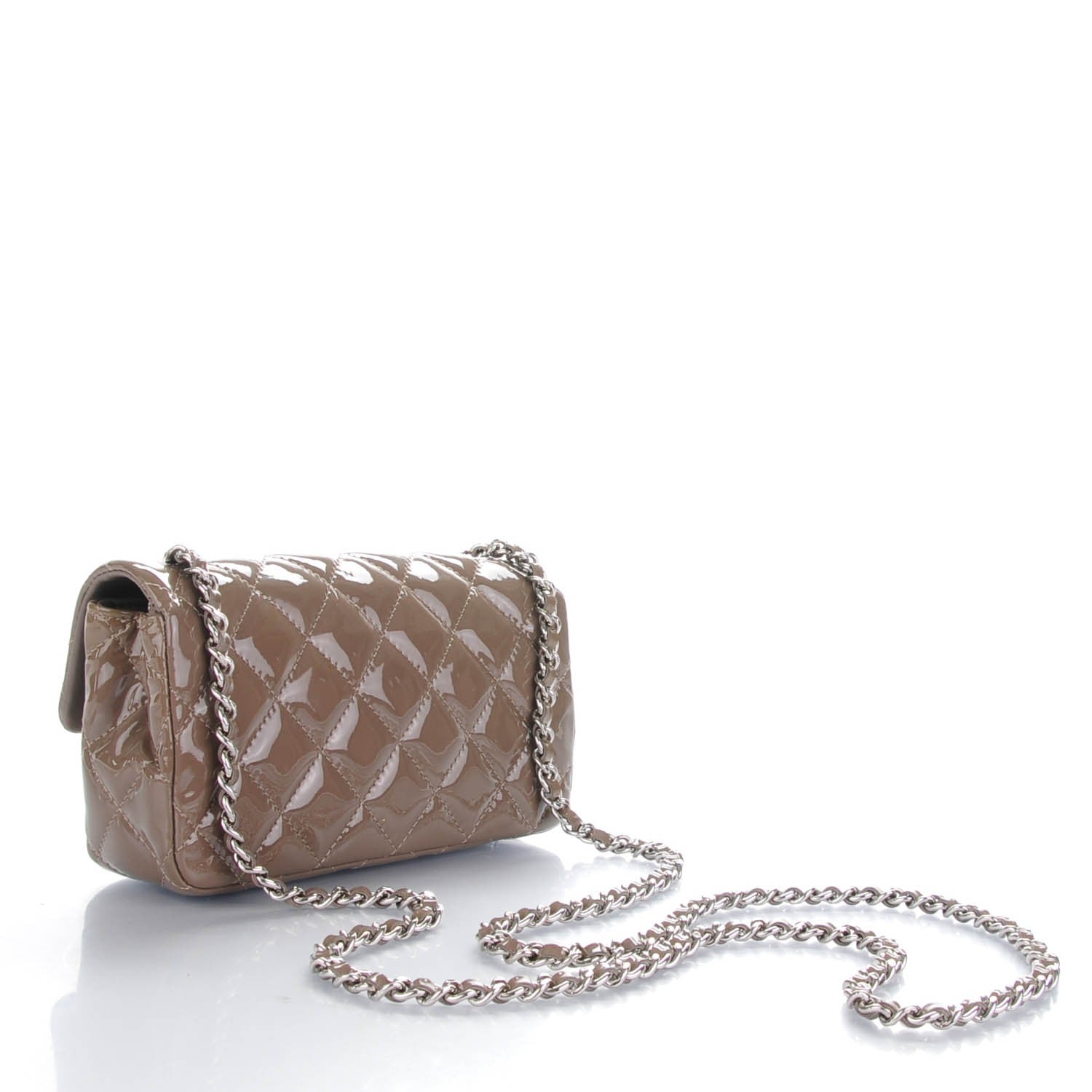 Chanel Patent Quilted Extra Mini Flap Grey 3 of 8
