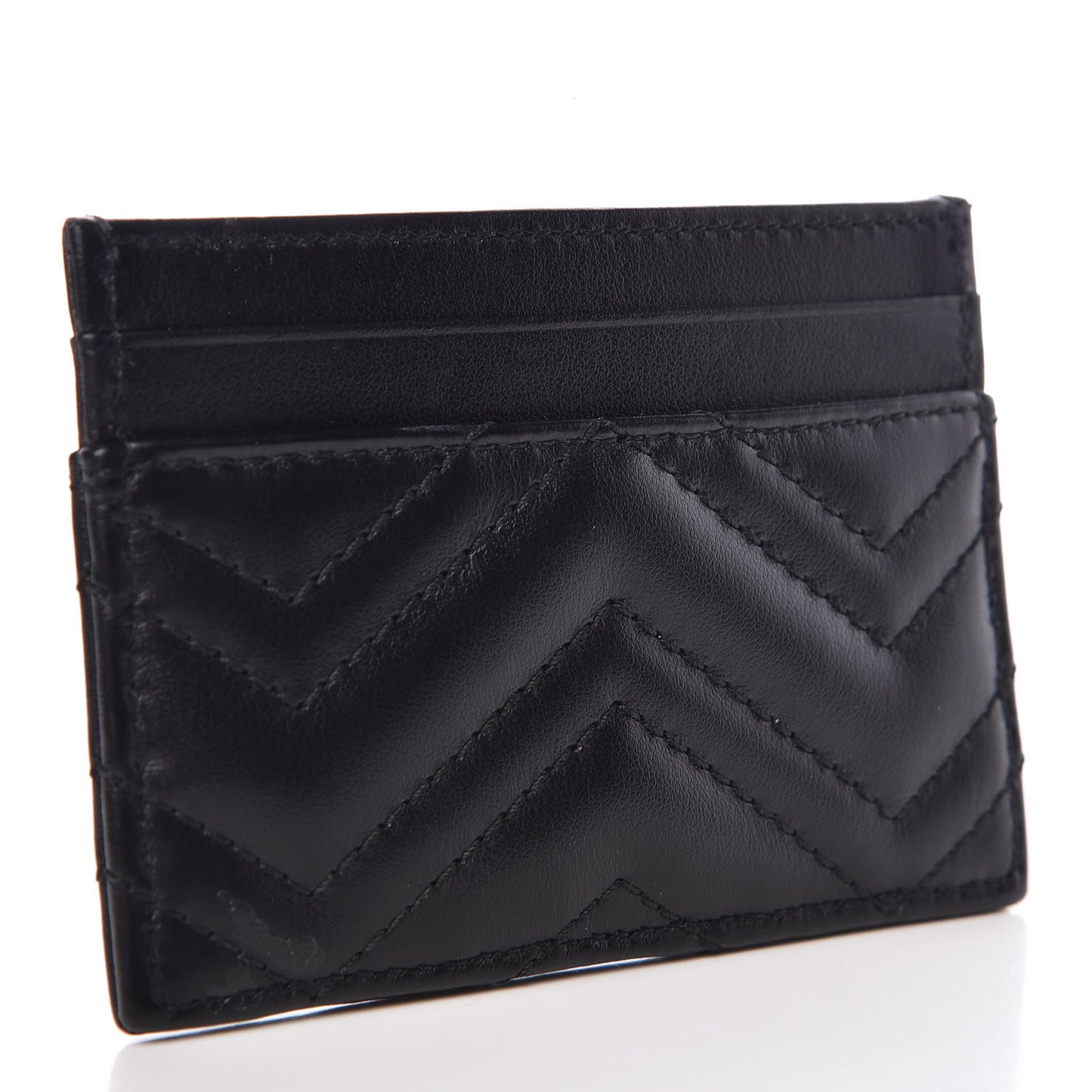 Calfskin Matelasse GG Marmont Card Holder Black