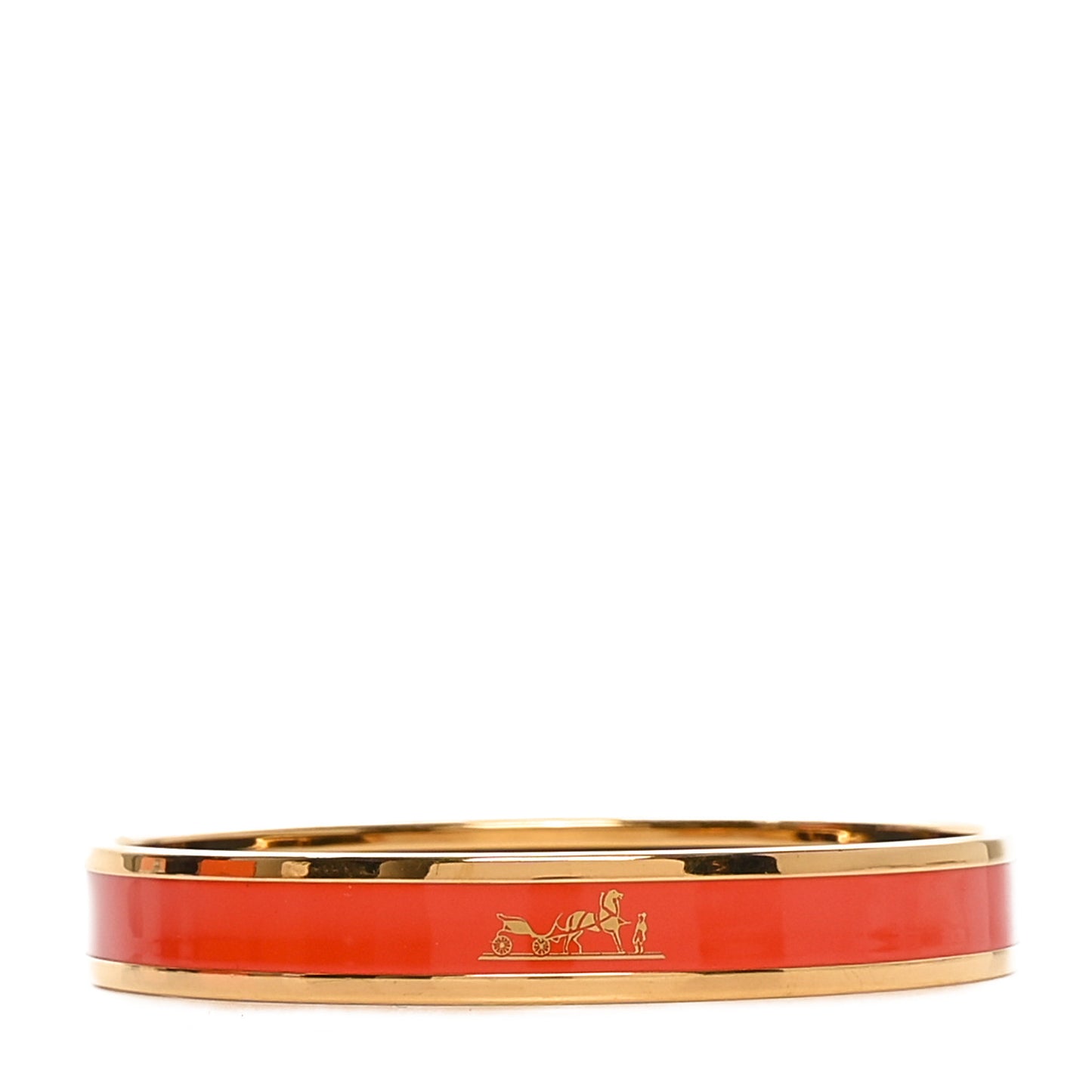 Enamel Printed Narrow Caleche Bracelet 65 Orange