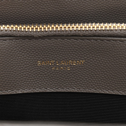 Saint Laurent Grain De Poudre Matelasse Chevron Monogram Shopping Bag Fog 6 of 15